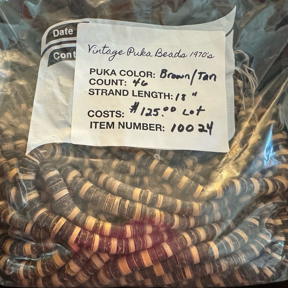Vintage 1970s Puka Beads — item #10024